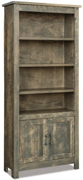 Amish Houston Bookcase in Rough Sawn Brown Maple